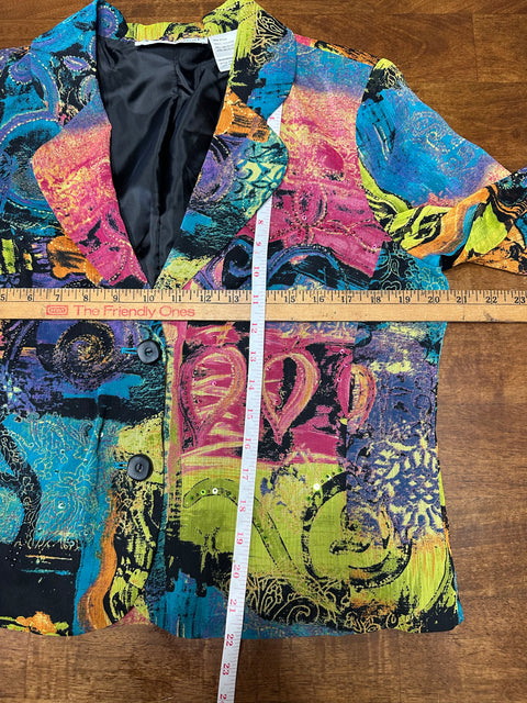 Vintage 80s/90s Colorful Abstract Printed Blazer (S)