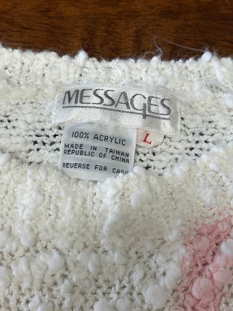 Vintage 80s Striped Pastel Textured Sweater (~M)