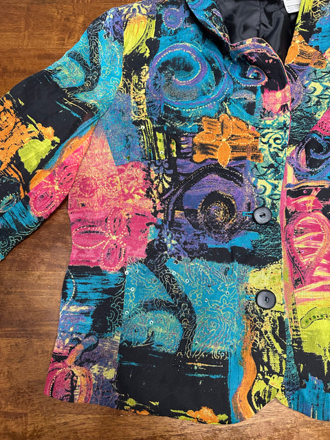 Vintage 80s/90s Colorful Abstract Printed Blazer (S)