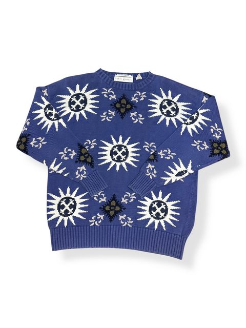 Vintage 90s Blue Starburst Knit Sweater (M/L)