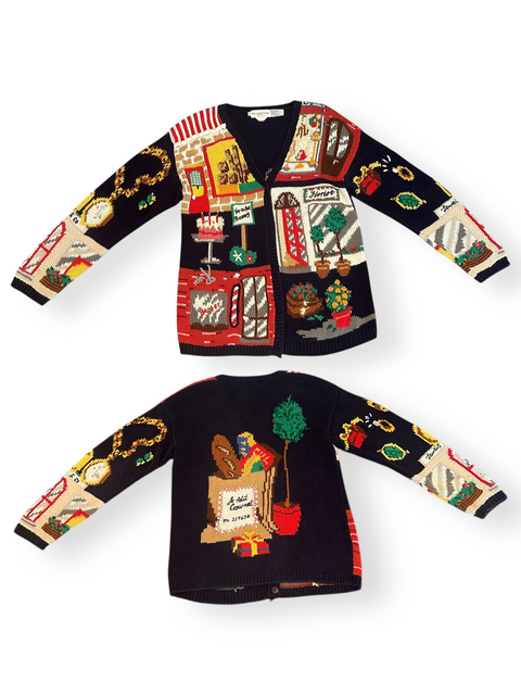 Vintage 90s Eagle's Eye 'Town Center' Knit Cardigan (M/L)