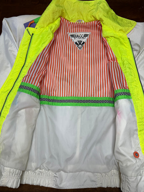 Vintage 80s/90s Retro Neon Colorblock Windbreaker Jacket (M)