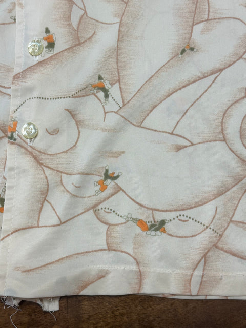 Vintage 70s 'Nude Lady' Novelty Print Button Up Shirt (M/L)