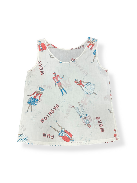 Vintage 80s Novelty 'Fashion' Graphic Print Tank (S)