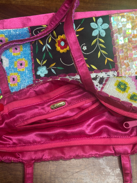 Y2K Multicolor Pink Beaded Statement Purse