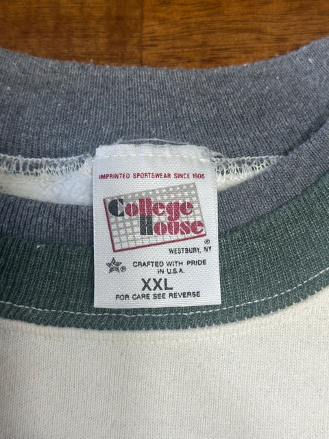 Vintage 90s Alaska Wildlife Fleece Colorblock Sweatshirt (~XL)