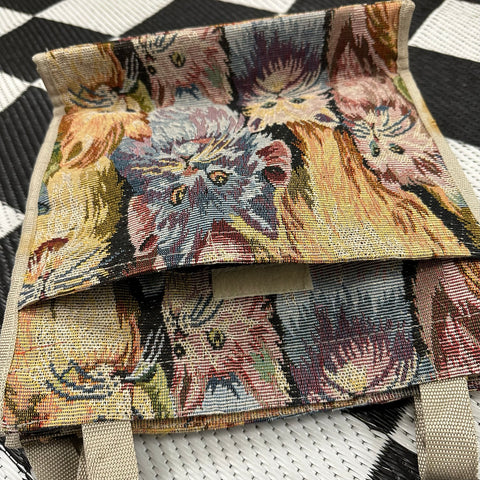 Vintage Tapestry Cat Tote Bag