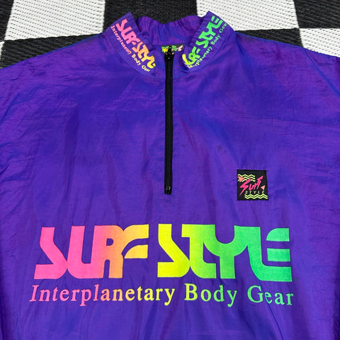 Vintage Purple Iridescent Surf Style Pullover Jacket ("one size"; L/XL)