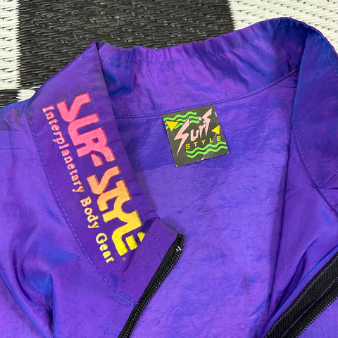 Vintage Purple Iridescent Surf Style Pullover Jacket ("one size"; L/XL)