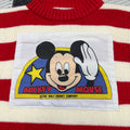 Vintage 80s Red Striped Mickey Mouse Patchwork Sweater (4T)