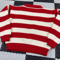 Vintage 80s Red Striped Mickey Mouse Patchwork Sweater (4T)