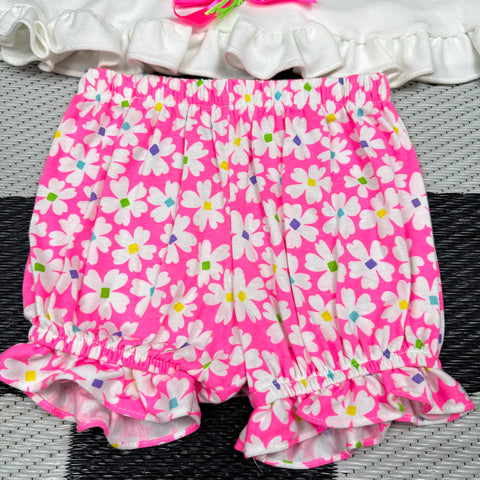 Deadstock Vintage Pink Neon Lace/Applique Flower Bunch Set💐 (~3T+)