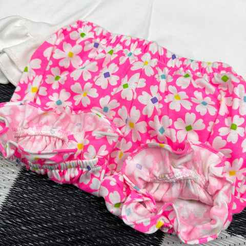 Deadstock Vintage Pink Neon Lace/Applique Flower Bunch Set💐 (~3T+)