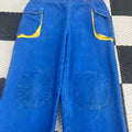 Vintage 80s/90s Blue + Yellow Pocket Corduroy Pants (Kids ~5)