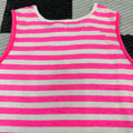 Vintage Official Popsicle Brand Neon Pink Striped Beach Girls Tank (Kids ~6x+)