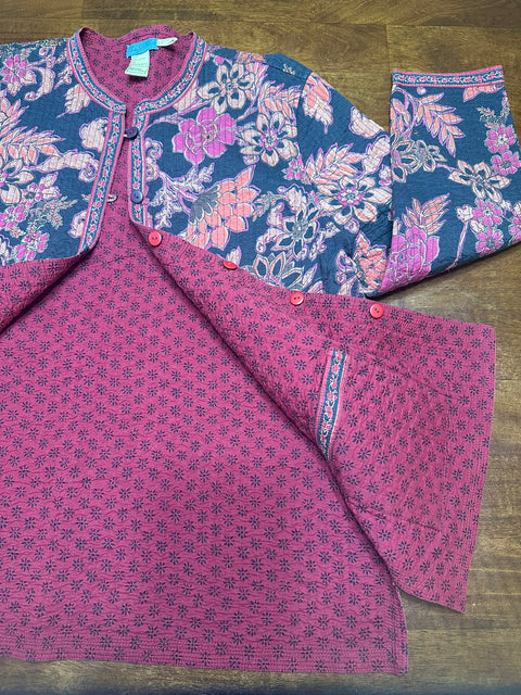 Vintage Provence d'amour Quilted Button-Up Jacket (M/L)
