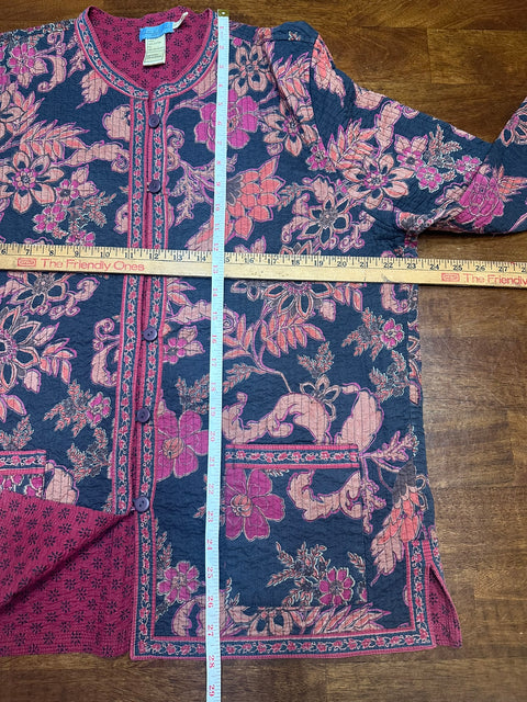 Vintage Provence d'amour Quilted Button-Up Jacket (M/L)