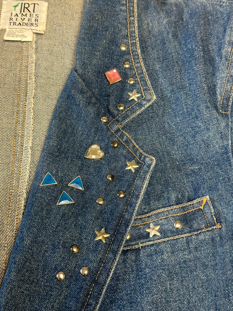 Vintage 80s JRT Denim Studded Rhinestone Jacket ('10')