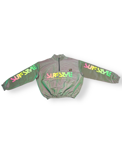 Vintage Surf Style Iridescent Pullover Sweatshirt (L)