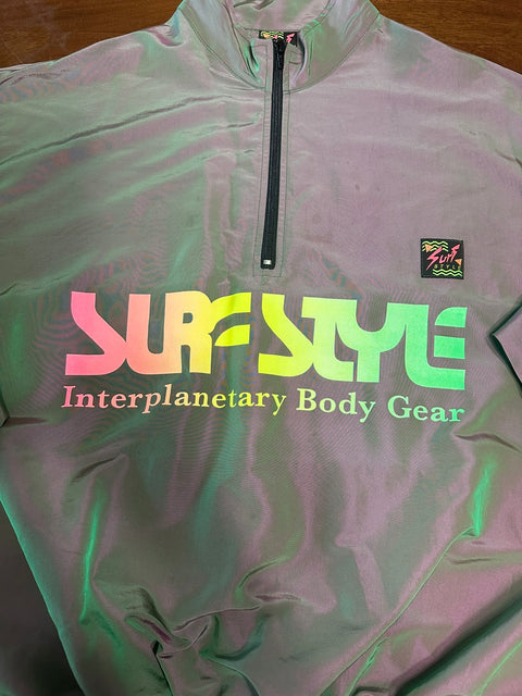 Vintage Surf Style Iridescent Pullover Sweatshirt (L)