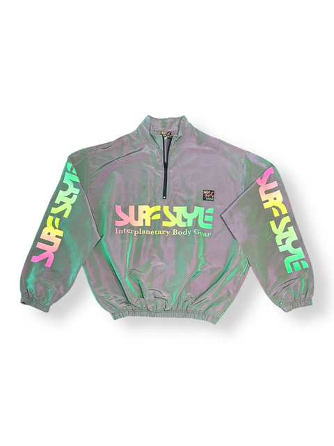Vintage Surf Style Iridescent Pullover Sweatshirt (L)