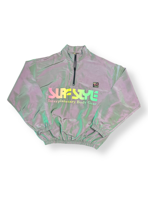 Vintage Surf Style Iridescent Pullover Sweatshirt (L)