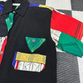 Vintage 80s Helene Designer Sportswear Abstract Button-Up Art Shirt (M)