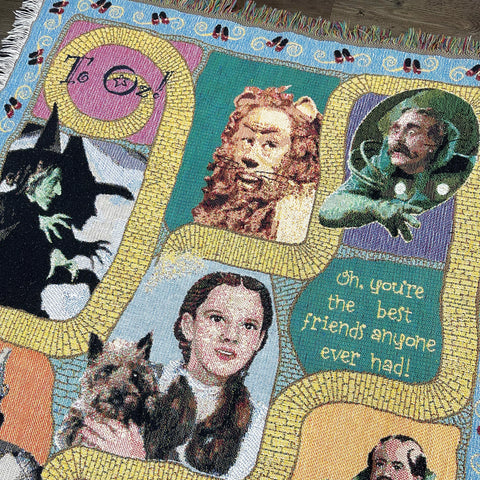 *Rare* Vintage Wizard of Oz Yellow Brick Road Tapestry Blanket