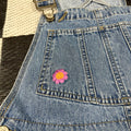Floral Embroidered Denim Overalls (~S/M; tagged Junior L)