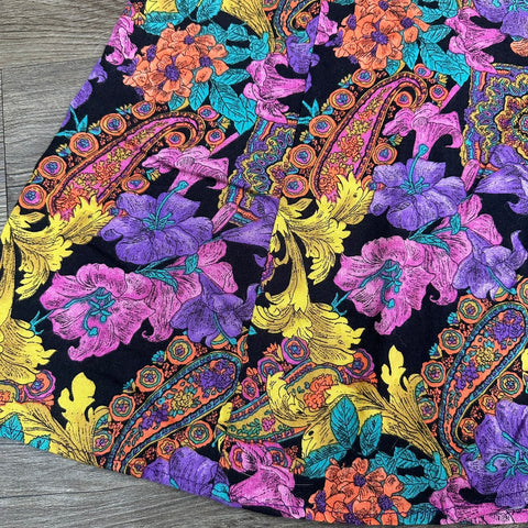 Vintage 80s Floral Paisley Patterned Skirt