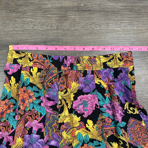 Vintage 80s Floral Paisley Patterned Skirt