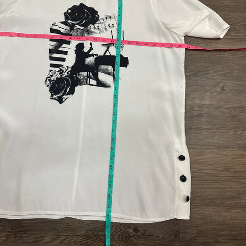 Vtg 80s Kohlhaas Collection Pianist Art Blouse🎹 (~M+)