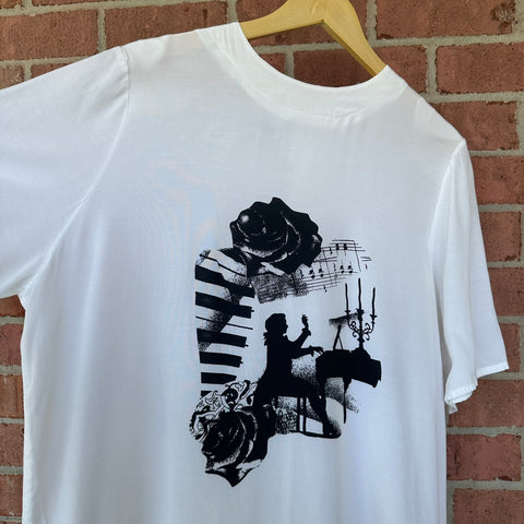 Vtg 80s Kohlhaas Collection Pianist Art Blouse🎹 (~M+)