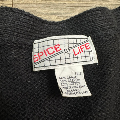 Vtg Spice of Life Embroidered Floral Cardigan (~M+)