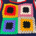 Vintage Rainbow Granny Square Cropped Crochet Tank (~S)