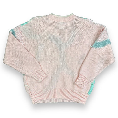 Vintage Pink Pastel Textured/Beaded Sweater (M)