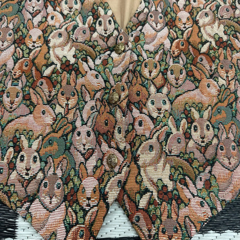 Vintage Tapestry Bunny Vest (~M)