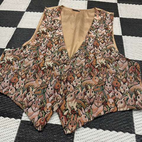 Vintage Tapestry Bunny Vest (~M)