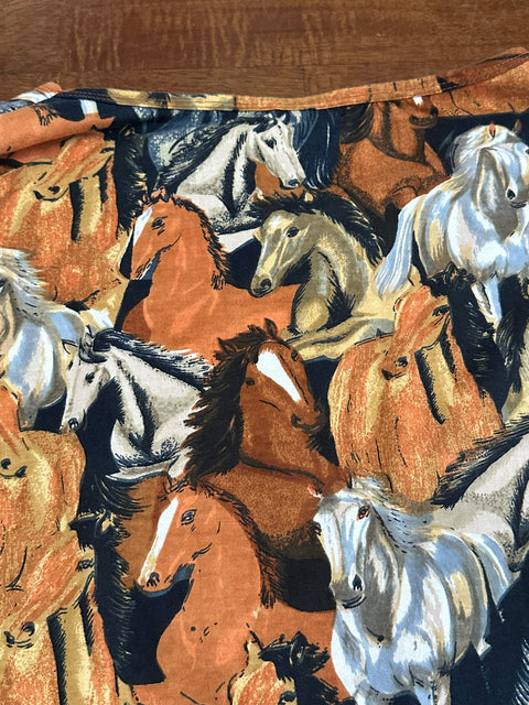 Vintage 90s Artsy Beaded Graphic Horse Print Shirt 🐴 (~L)