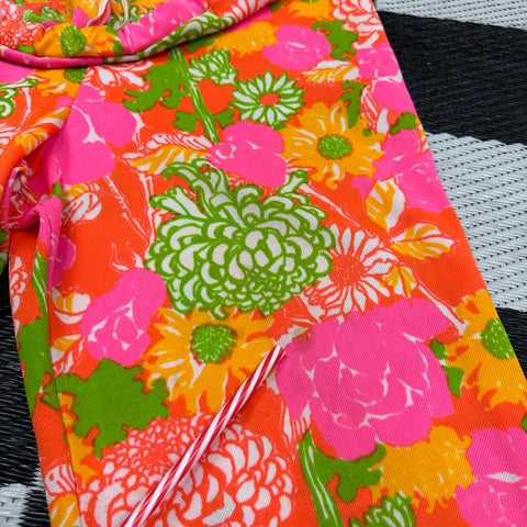 🏆Rare ~60s/70s "The Lilly" by Lilly Pulitzer Neon Floral Polyester Pants (16; 36"-45" waist)
