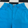 Vintage High Waisted Bright Blue Shorts (10; 28" waist)