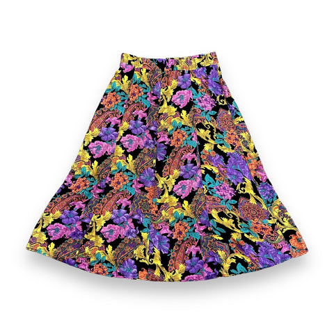 Vintage 80s Floral Paisley Patterned Skirt