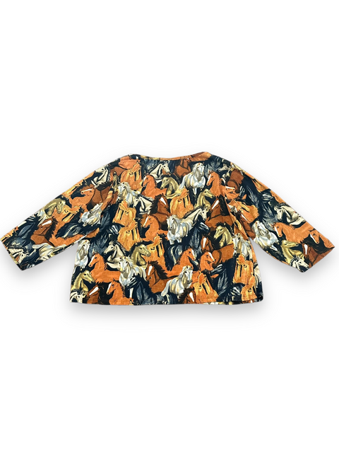 Vintage 90s Artsy Beaded Graphic Horse Print Shirt 🐴 (~L)