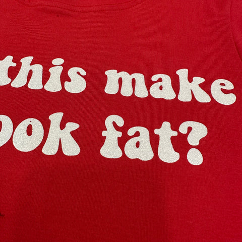 Vintage 'Does This Make Me Look Fat?' Glitter Graphic Maternity Tee🤰('M')