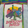 Rainbow Dinosaur 'Bodacious Period' Upcycled Denim Vest🌈🦕(XL) *see flaw