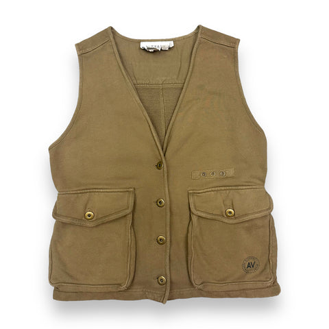 Vintage Tan Cotton Utility Vest ('P'; S/~M)