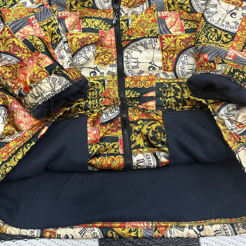 Vintage Rafael Fancy Clocks🕒 All Over Print Windbreaker Jacket ('M'/~L)