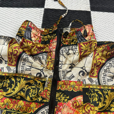 Vintage Rafael Fancy Clocks🕒 All Over Print Windbreaker Jacket ('M'/~L)