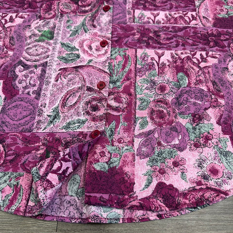 Vintage 80s Pink/Purple Floral Button-Up (M/~L)