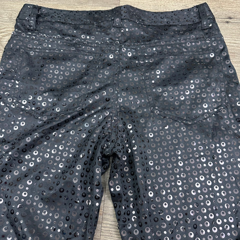 Black All Over Embellished Sequin Pants ('7' ; ~30/31" waist)